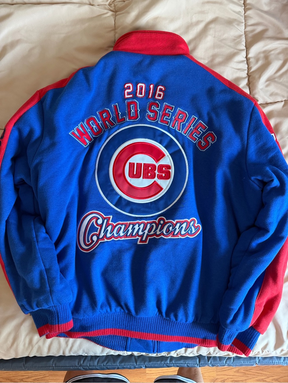 XL Chicago Cubs 2016 World Series Champion Sports MLB Zip Up Bomber Jacket - Picture 2 of 7